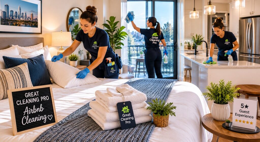 Professional Airbnb turnover cleaning service in Charlotte NC by Great Cleaning Pro