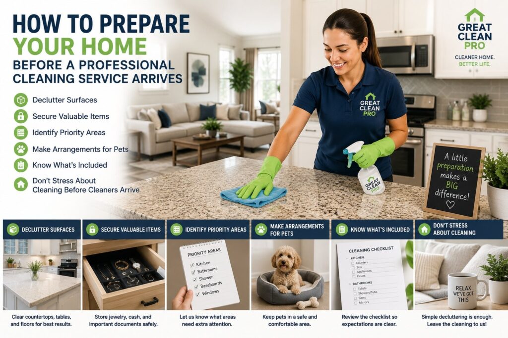 How to prepare your home for a professional cleaning service checklist